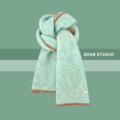 秋冬韩系锁边保暖百搭软糯围巾女