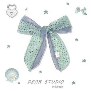 抹茶之森薄荷绿色丝巾女春夏薄款 氛围感韩系高级感细长条配饰领巾