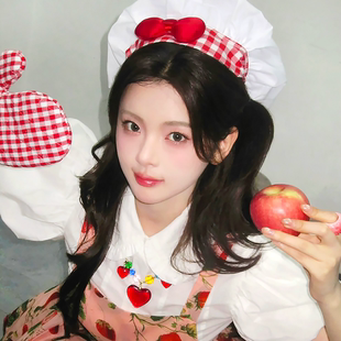 杨超越同款蝴蝶结厨师帽子女夏季可爱拍照道具cos料理鼠王套头帽