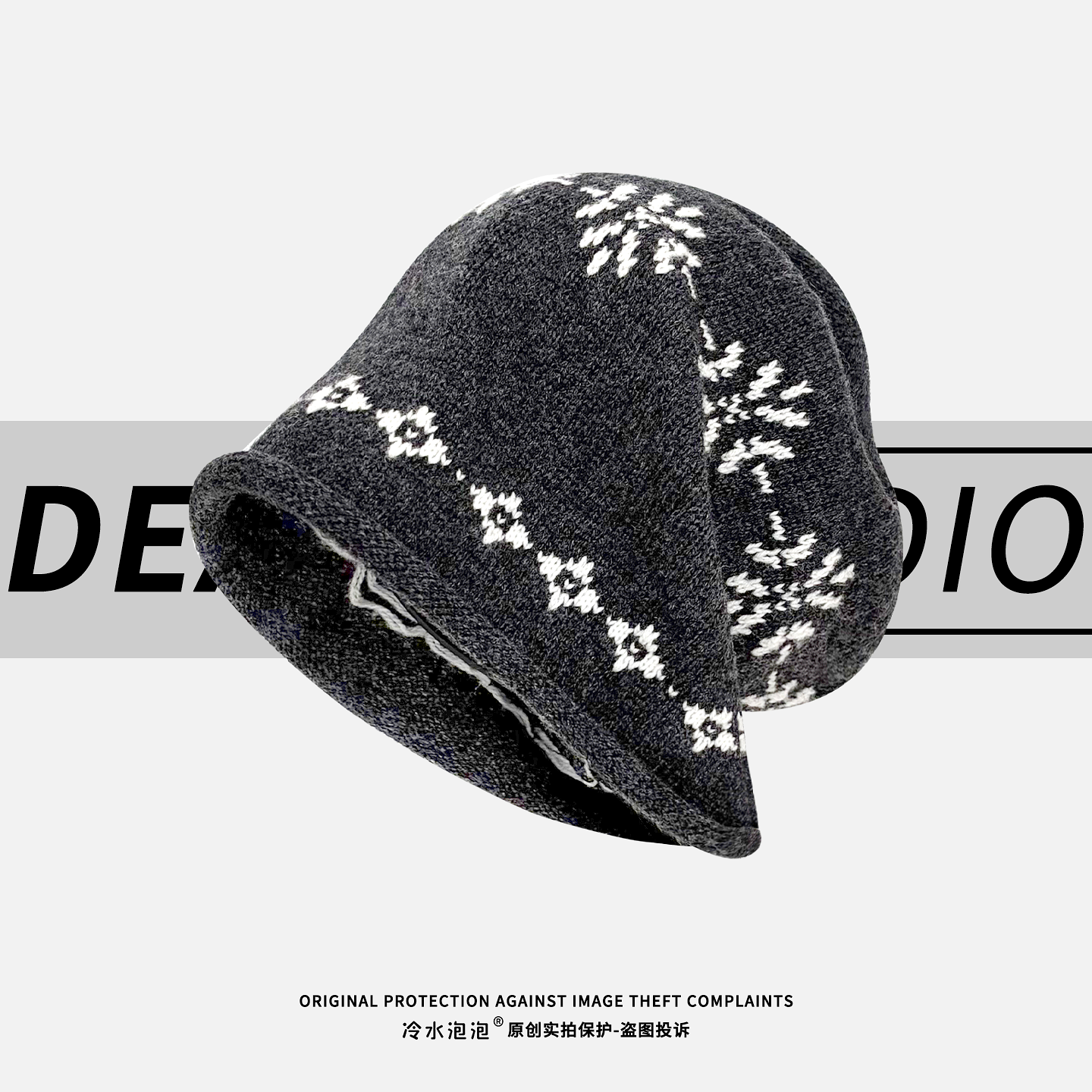 2025新款费尔岛提花堆堆帽子女秋冬季卷边氛围感包头帽显脸小冷帽,服饰配件/皮带/帽子/围巾,帽子,淘宝优惠券,粉丝福利购,淘宝优惠卷