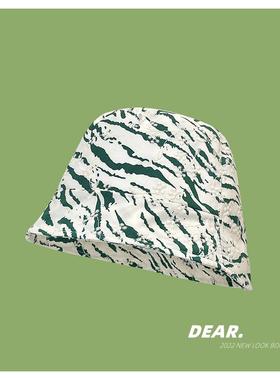 ins网红绿色复古小清新渔夫帽子女夏季韩版时尚遮阳防晒百搭盆帽