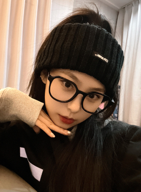 ins韩版小红书网红同款黑框眼镜男女百搭素颜大框显脸小平光镜潮