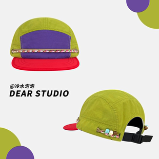 美式 复古拼色平檐棒球帽子女户外遮阳速干轻薄透气五片帽鸭舌帽男