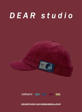 日系复古工装短檐棒球帽子男女春夏韩版休闲百搭软顶港风鸭舌帽潮