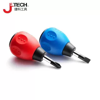 捷科萝卜头螺丝刀 软柄超短柄把一字十字梅花迷你工业级螺丝批ST