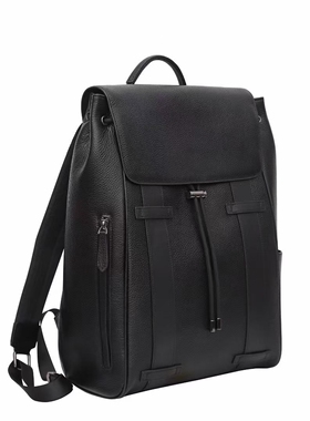 黑色双肩背包 电脑包 头层牛皮包