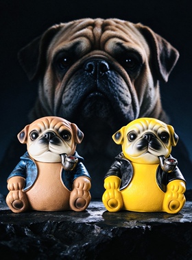 沙皮犬创意带盖防飞灰潮玩烟灰缸