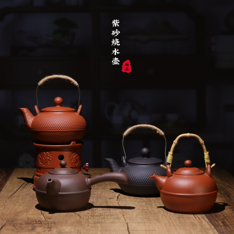 潮州砂铫壶煮水侧把红泥急须壶