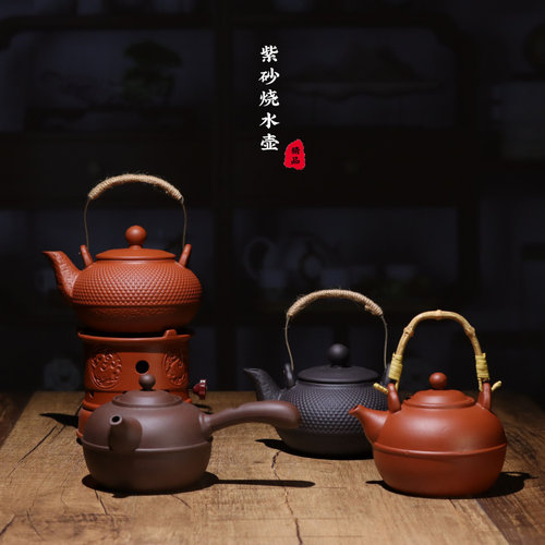 潮州砂铫壶煮水侧把红泥急须壶