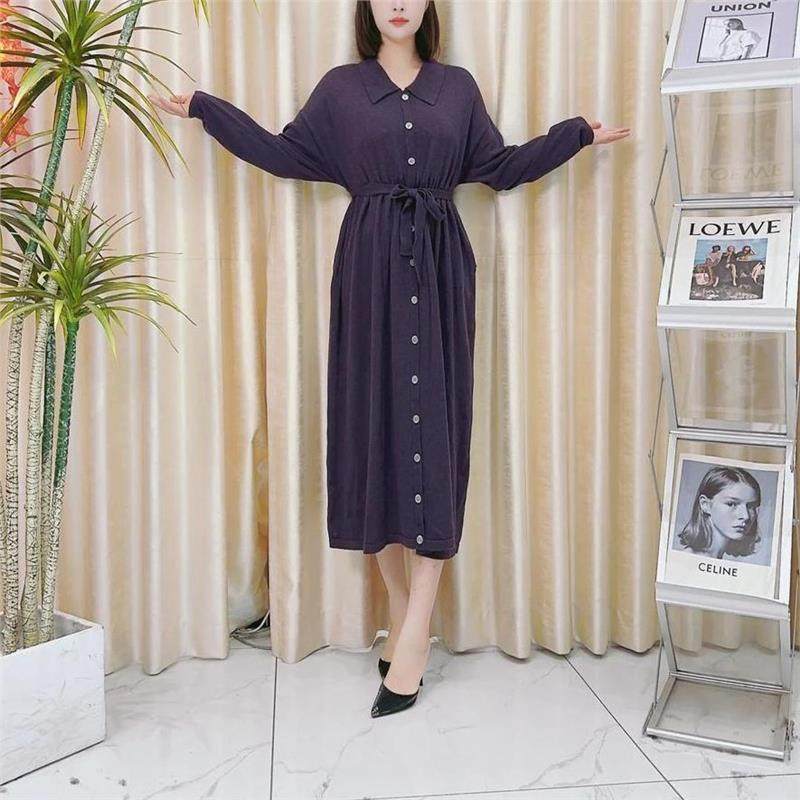 玥玥羊A271紫色假门襟设计款气质秋冬轻奢针织连衣裙时尚复古,女装/女士精品,连衣裙,淘宝优惠券,粉丝福利购,淘宝优惠卷