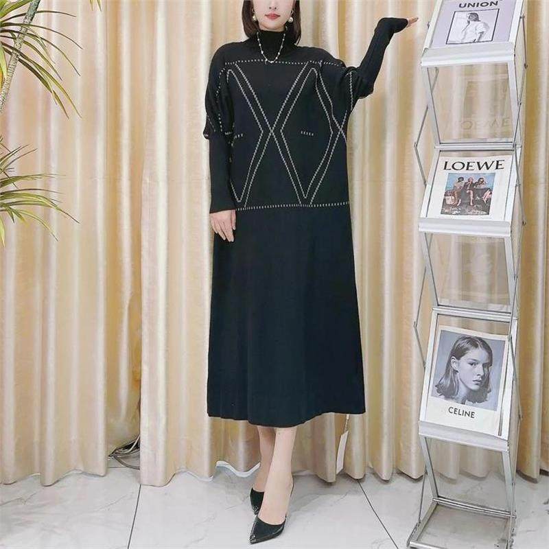 玥玥羊A277黑色几何线条设计款气质秋冬轻奢针织连衣裙时尚复古,女装/女士精品,连衣裙,淘宝优惠券,粉丝福利购,淘宝优惠卷