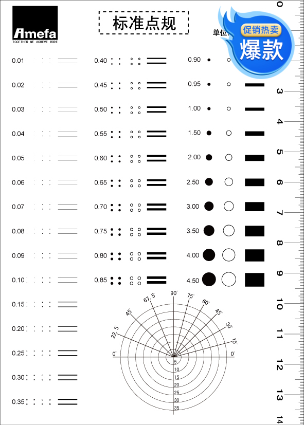 新款污点规卡表外观品质菲林尺