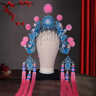 戏曲演出宫女头饰 京剧国潮中国风舞台古装宫娥额子 小过桥过梁子