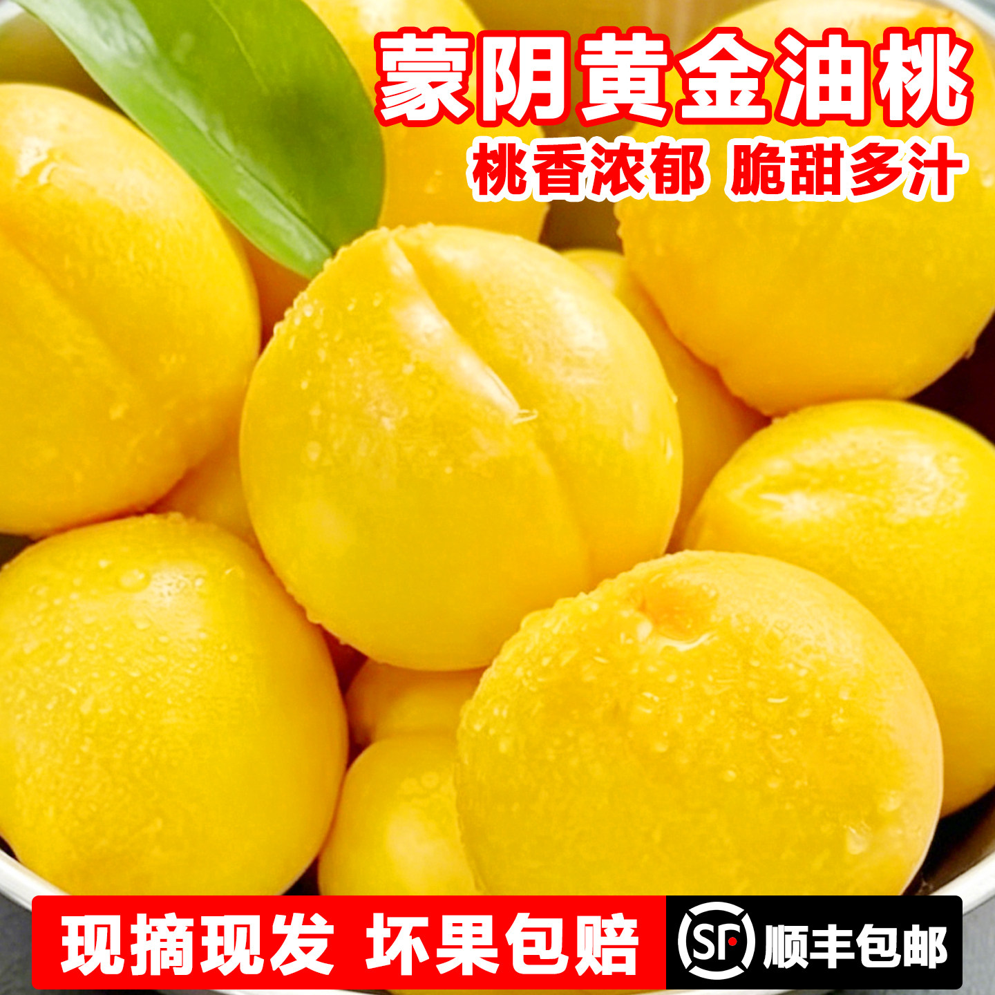 黄金油桃新鲜水果现摘现发当季整箱5斤大果脆桃山东蒙阴套袋桃子