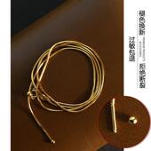 不褪色大吊坠挂绳毛衣链替换链针式 万能项链穿天珠唐卡18K金色素