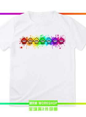 Splatoon2 喷射战士2 任天堂Switch游戏周边T恤学生情侣短袖