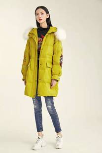 代购 维伊羽绒服女中长款 毛领正品 新款 A10B537W吊牌价1868 2020冬装