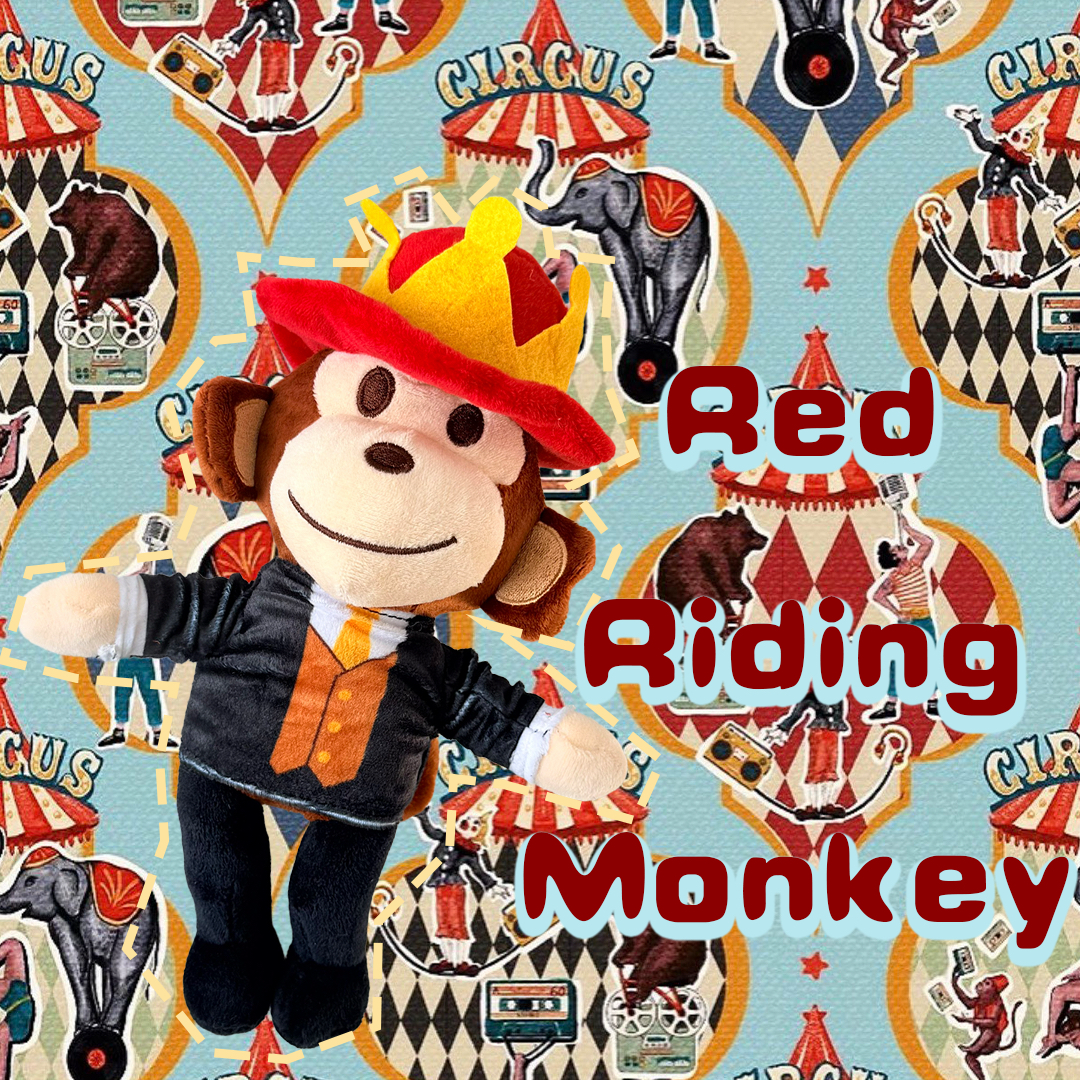 跨境新品 steal a brainrot jandel戴红帽子的黑猴子毛绒玩具娃娃