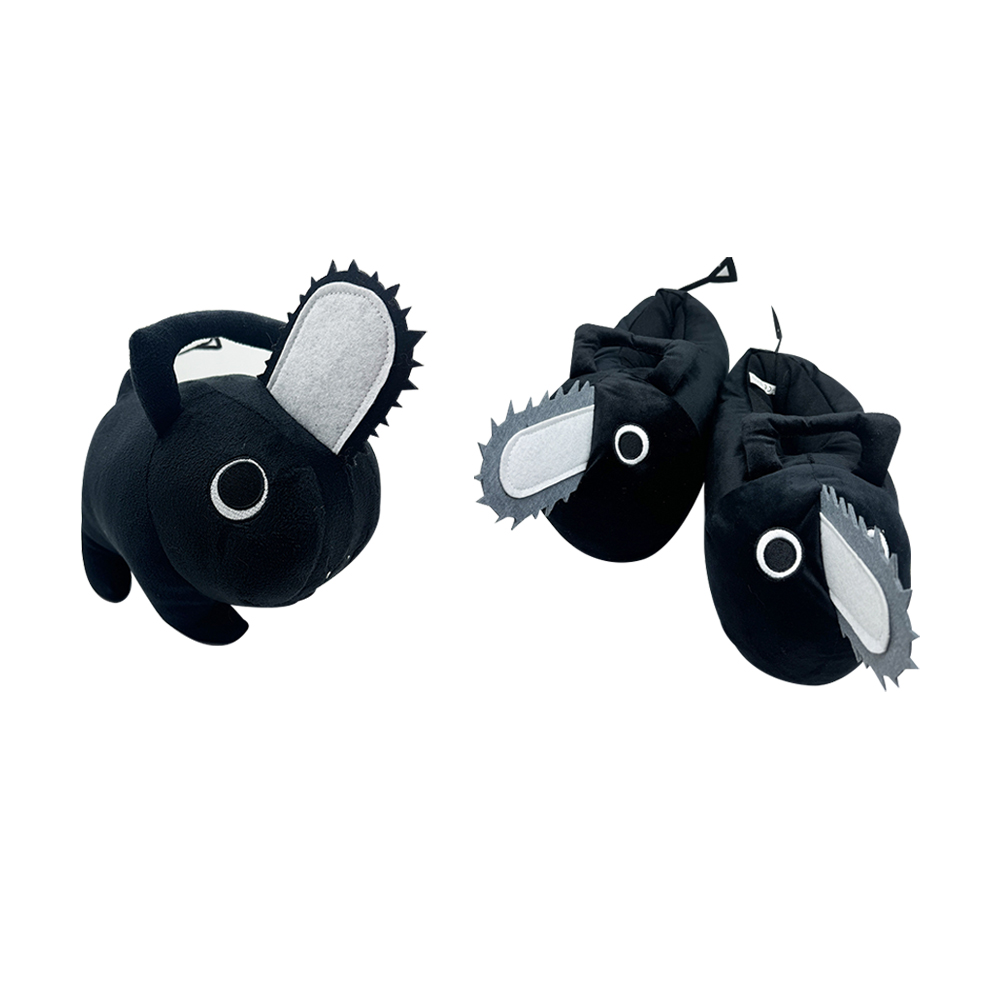 现货跨境爆款pochita chainsaw man波奇塔公仔拖鞋电锯人居家棉拖