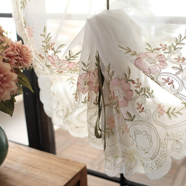 韩式气球帘提拉帘门帘客厅装饰帘厨房橱柜帘飘免打孔小窗帘语嫣