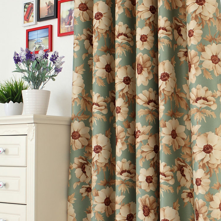 欧式美式乡村复古客厅遮光布卧室成品窗纱窗帘布定制 A款 清仓