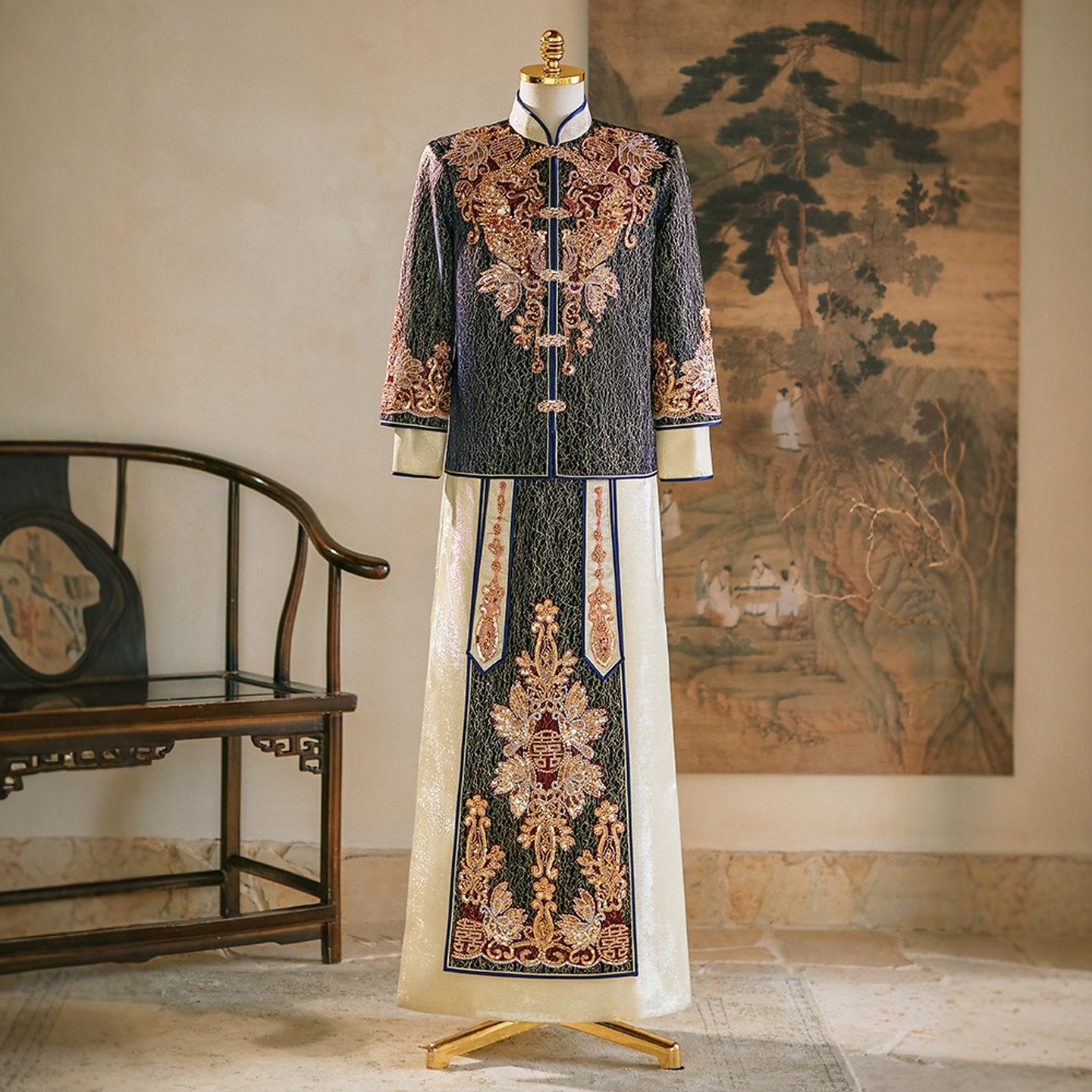 朱雀记男高档秀禾服新款中式新郎