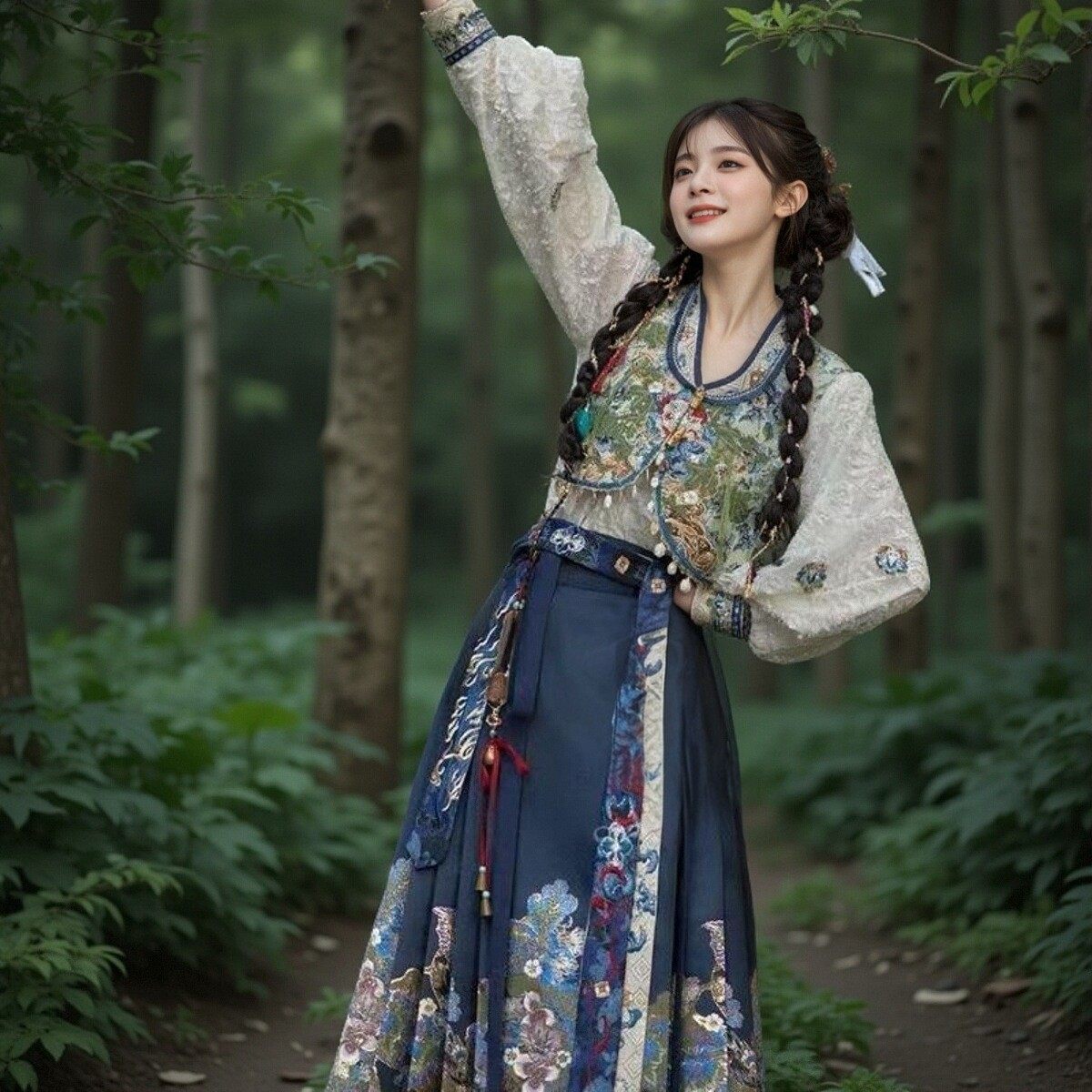 朱雀记小豆蔻儿[蛇沼鬼城-盗墓笔记联名] 马甲交领衫马面裙汉服女,女装/女士精品,汉服半身裙,淘宝优惠券,粉丝福利购,淘宝优惠卷