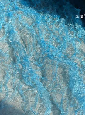 水光肌理褶皱海洋纱服装面料