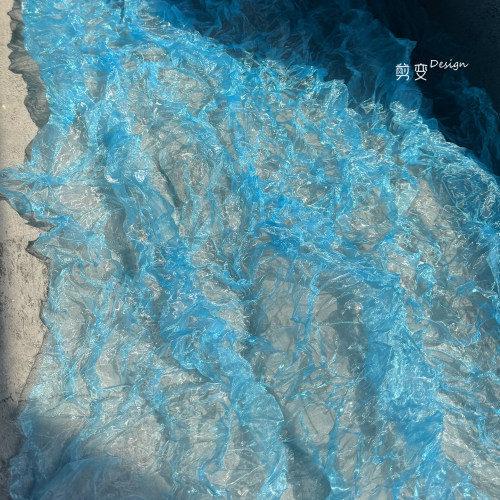 水光肌理褶皱海洋纱服装面料