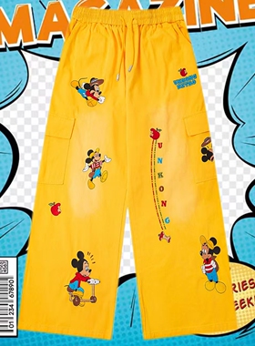 cattle赵大牛 2025新款米奇美式童趣刺绣卡通可爱水洗牛仔长裤