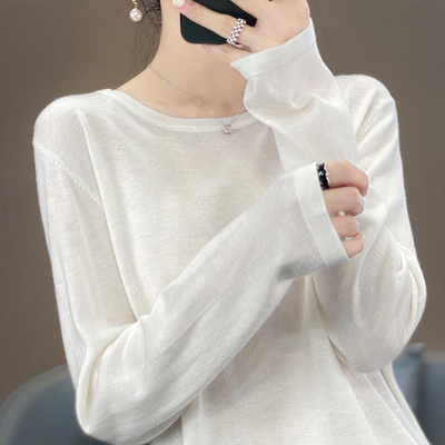 薄款细纯羊毛衫女内搭慵懒打底衫