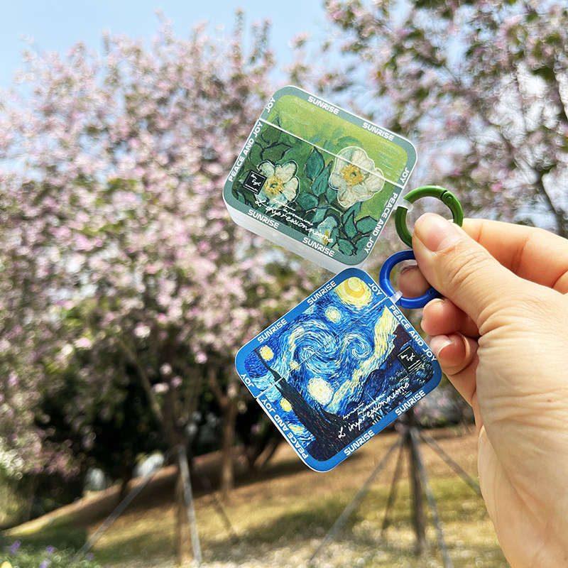 梵高星夜AirPodsPro2代方形保护套AirPods3代适用苹果无线蓝牙保护壳AirPods一二代磨砂防摔耳机壳,3C数码配件,耳机保护套,淘宝优惠券,粉丝福利购,淘宝优惠卷