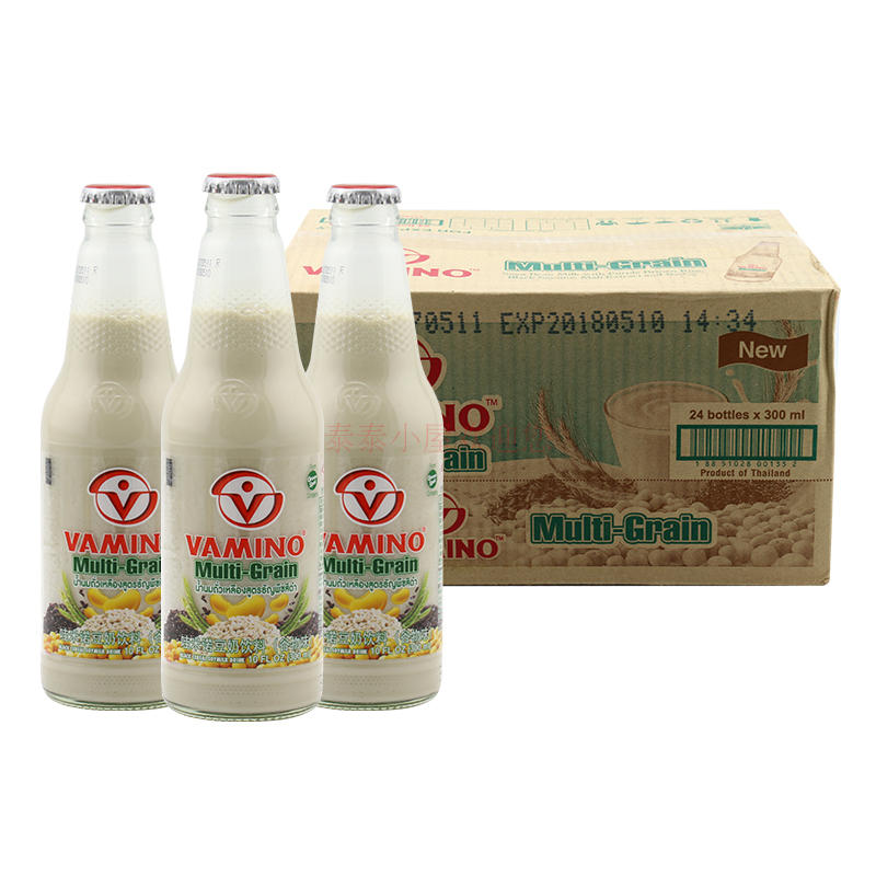 Ì©¹ú½ø¿ÚÍÛÃ×ŵVAMINO¶¹ÄÌÒûÁϹÈÎïζ¶¹ÄÌÒûÆ·300ml*24Æ¿²£Á§Æ¿×°