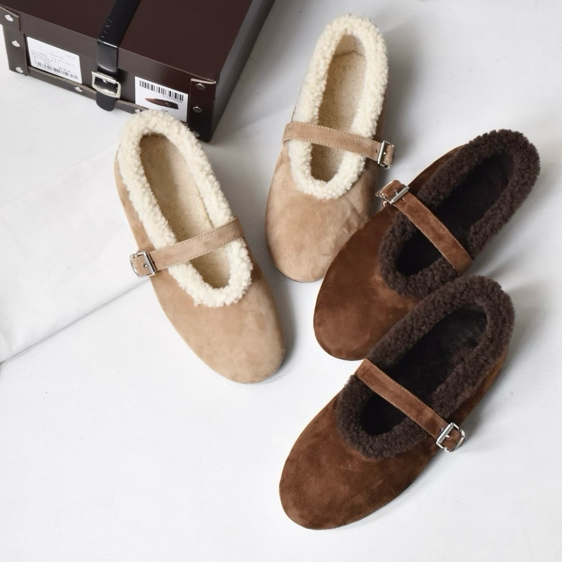 2025年新款复古毛毛玛丽珍鞋女平底加绒保暖包头单鞋外穿防滑棉鞋,女鞋,浅口单鞋,淘宝优惠券,粉丝福利购,淘宝优惠卷