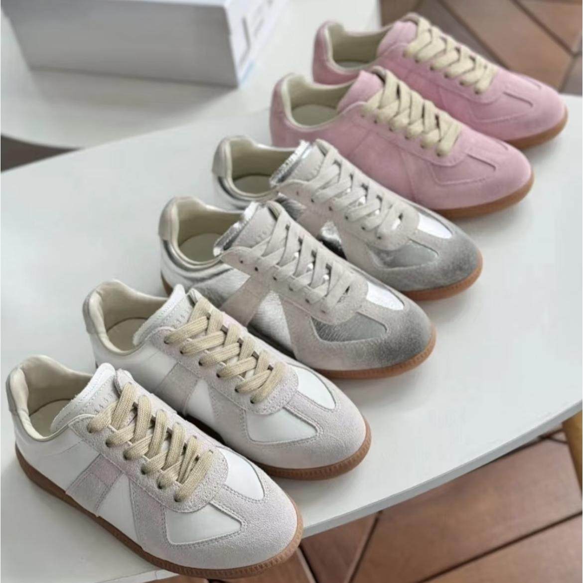 经典德训鞋女真皮复古休闲板鞋圆头小众平底运动小白鞋系带平底鞋,女鞋,时尚休闲鞋,淘宝优惠券,粉丝福利购,淘宝优惠卷