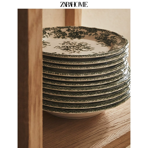 Zara home присоединиться к жизни цветочной печати Salla Plate Retro Ceramics Dessert 42460202528