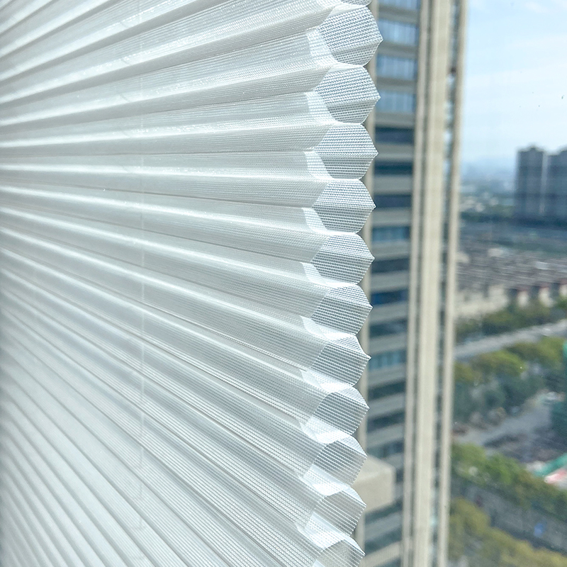 法欧雅电动日夜蜂巢帘隔热遮光办公室卧室免打孔风琴帘拉珠升降帘