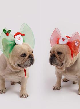 狗狗汪星中大型犬拍照宠物用品圣诞新年喜庆装饰发箍新年装扮金毛