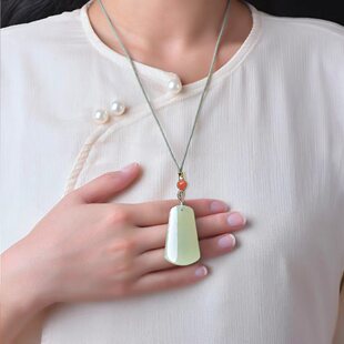 和田玉平安无事牌男女款规格20*34mm和田玉吊坠项链佩饰