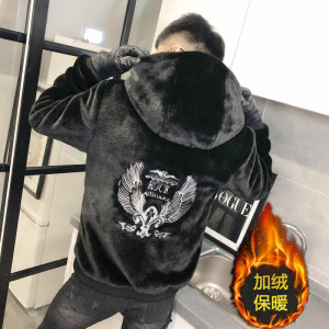3刺绣仿皮草加绒棉服社会小伙加厚男棉衣保暖外套C301B-PC03图片