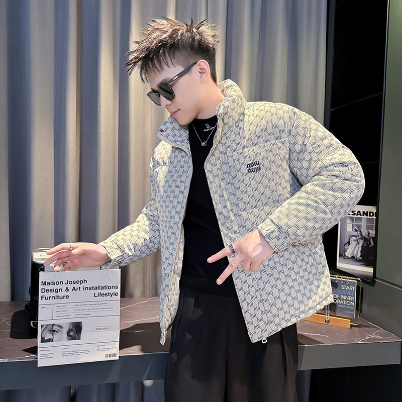 101B-MF202-P138控178冬季立领字母棉服保暖棉衣社会潮男士外套1,男装棉衣,电商C301B