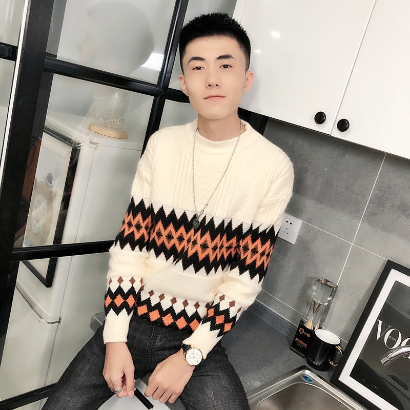 3冬季社会小伙针织衫复古加厚毛衣男圆领打底衫C301B-MY16,男装针织衫/毛衣,电商C301B