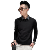 C301B-MY66-P75控105秋冬社会假两件毛衣衬衫领线衣修身男士针织4，男装针织衫/毛衣，电商C301B