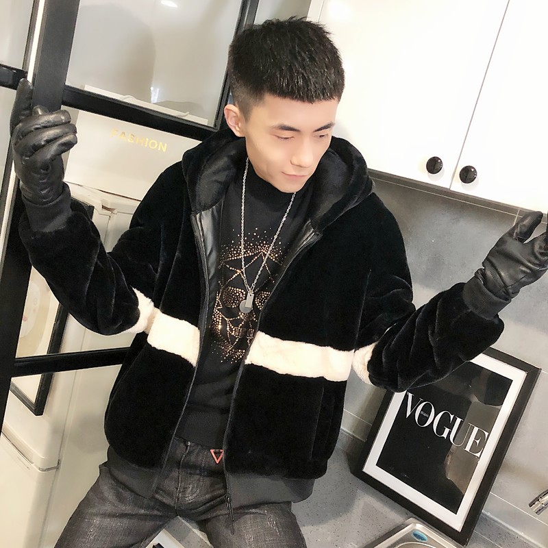 3撞色仿皮草加绒棉服社会小伙加厚男棉衣保暖外套C301B-PC02,男装棉衣,电商C301B