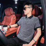 C301B-DT006-P58控78夏季潮男装社会修身短袖闪亮T恤休闲烫钻POLO，男装T恤，电商C301B