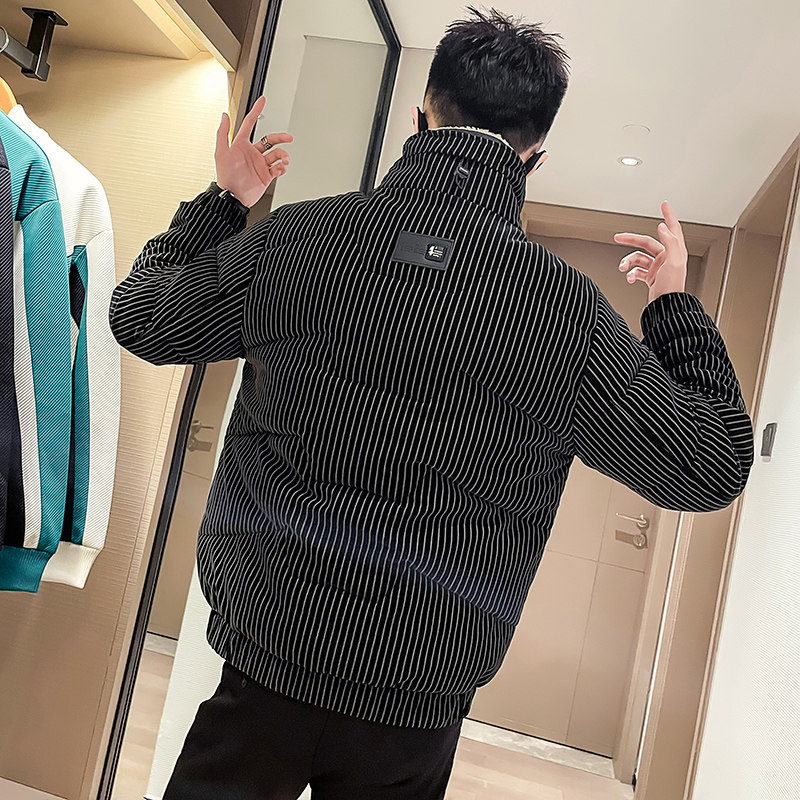 C301B-MF22-P138控178可斜卸毛领冬季PU皮棉服保暖棉衣潮男外套1,男装棉衣,电商C301B