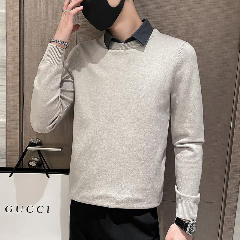C301B-MY66-P75控105秋冬社会假两件毛衣衬衫领线衣修身男士针织1,男装针织衫/毛衣,电商C301B