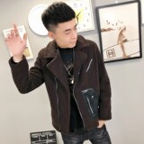 3羊羔毛棉服社会小伙加厚男棉衣斜拉车外套C301B-YG01，男装棉衣，电商C301B