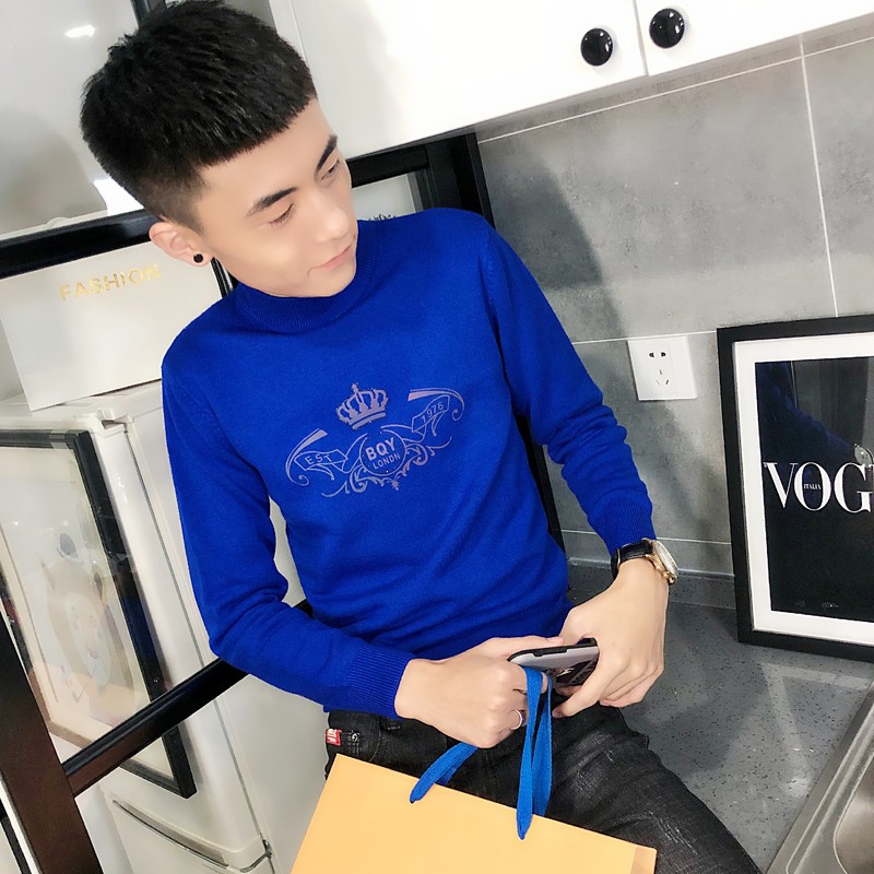 3夜光印花针织衫毛衣冬季社会小伙男半高领打底衫C301B-MY19,男装针织衫/毛衣,电商C301B