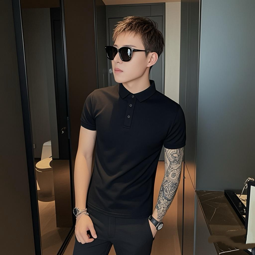 101B-PL001-P28控48夏季休闲纯色polo衫百搭翻领社会小伙小码T恤8,男装T恤,电商C301B